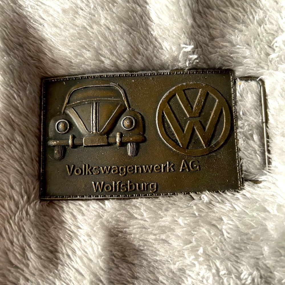 70s VOLKSWAGENWERK AG WOLFSBURG VW BELT BUCKLE bc